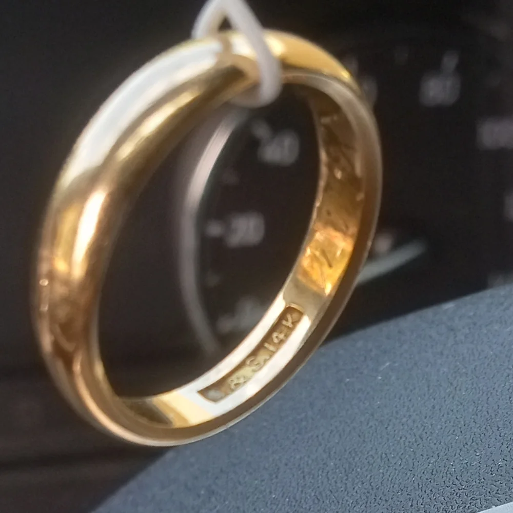 J.R. Wood & Sons Gold Vintage Victorian Wedding Band @ Early 1870's - Size: 9
